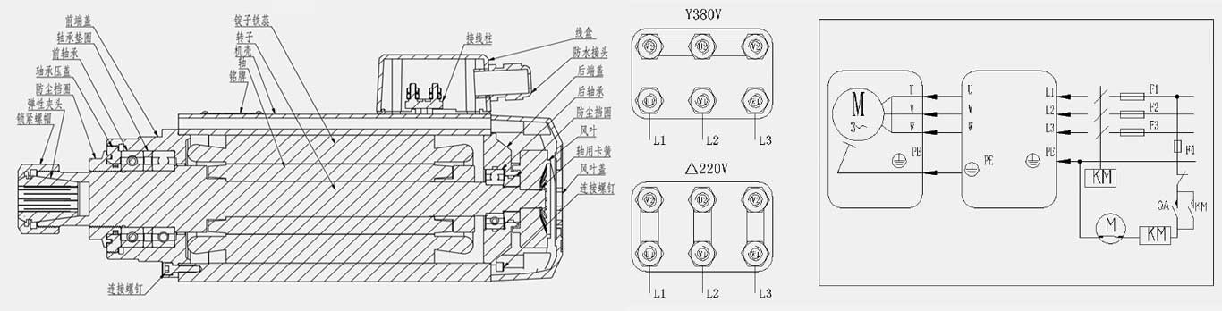 高速鋸片電機產品結構及接線圖